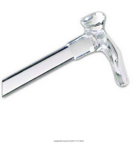 Clear Lucite Cane With Contour Handle Left, Clear