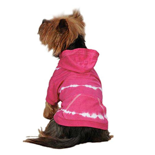East Side Collection Tie Dye Dog Hoodies - Raspberry, Small/Medium