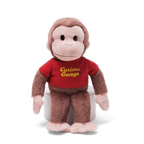 8" Gund Curious George Plush Doll Toy - Red Shirt