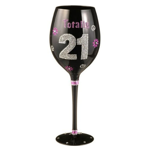 21st Birthday Wine Glass - Totally 21
