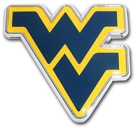West Virginia WV Navy with Yellow Trim Chrome Emblem