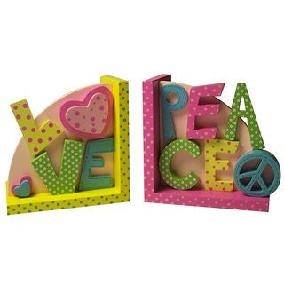 Peace & Love Bookends