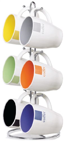 Home Basics 6 pc Mug Set with Stand Coffee (not in pricelist)