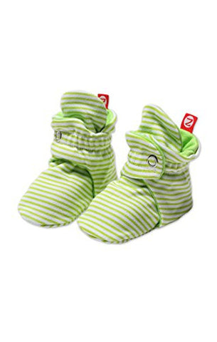 Zutano Candy Stripe Booties Lime 6 Months