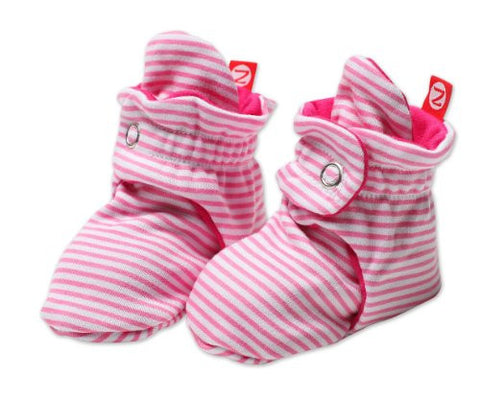 Zutano Candy Stripe Booties Hot Pink 18 Months