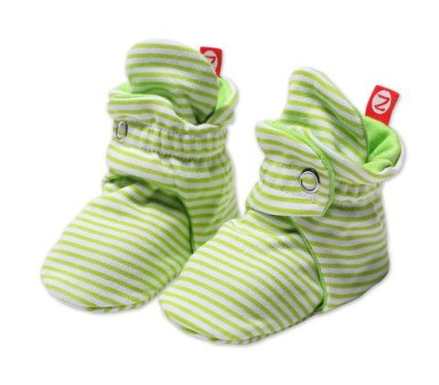 Zutano Candy Stripe Booties Lime 18 Months