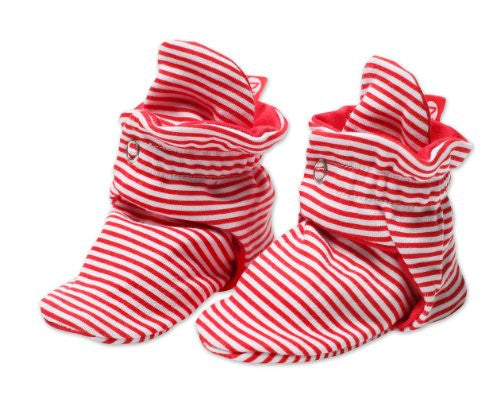 Zutano Baby Girls' Candy Stripe Bootie, Red, 18 Months