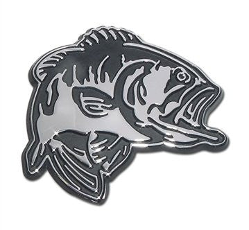 Bass Fish Chrome Auto Emblem