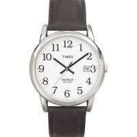 Men's Easy Reader Black Leather Band Watch