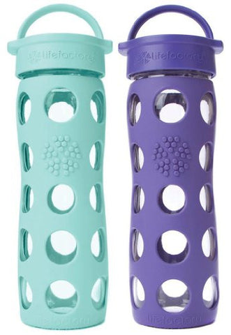 2-Pack Lifefactory 16-Ounce Beverage Bottles- Turquoise and Royal Purple