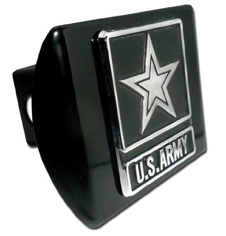 Army Star (Chrome) Black Hitch Cover