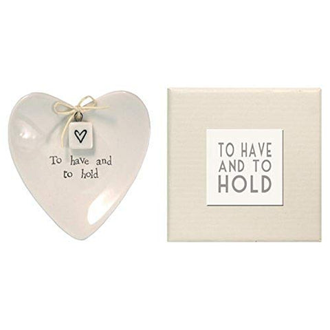 "To Have and To Hold" Heart-Shaped Ring Dish In Gift Box 0.24 lb - Porcelain