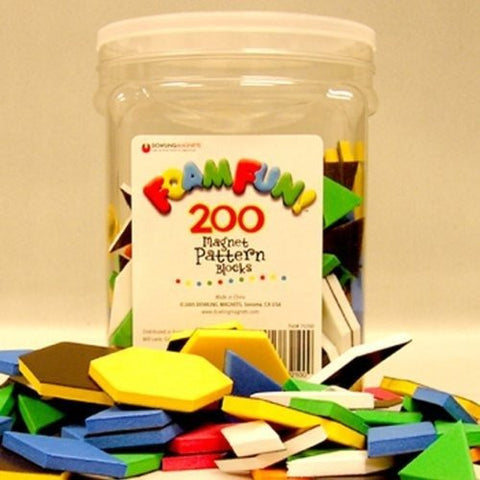 Foam Fun Magnets Pattern Blocks; Assorted Colors, 200 Piece Set; no. DO-732100