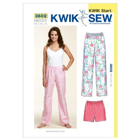 Kwik Sew Pattern - Misses' Pajama Pants and Shorts, XS-S-M-L-XL