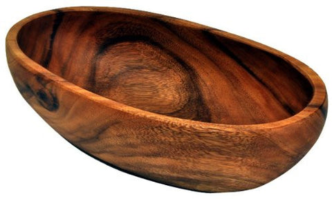 Acacia Wood Oval Bowl, 15" x 8" x 4"