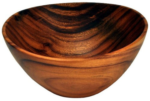 Acacia Wood Deep Bowl, 12" x 12" x 6"