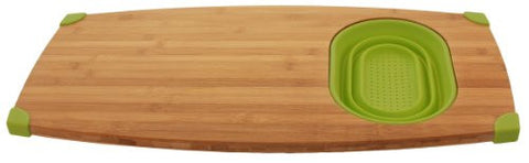 Totally Bamboo Over Sink Cutting Board with Silicone Colander