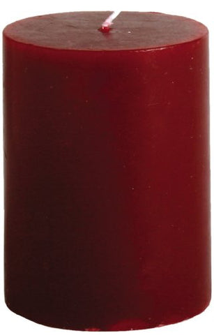 Custom Color 3x4 Pillar Candle, Burgundy