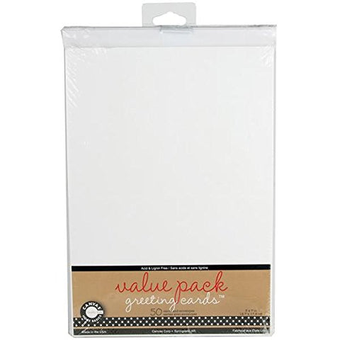 Value Pack Greeting Cards, White (50 card/env)