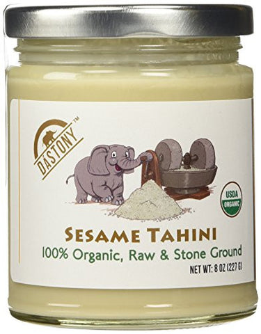 Dastony - Stone Ground Nut & Seed Butters: 01/8 oz Jar of Organic Sesame (Tahini) 100%