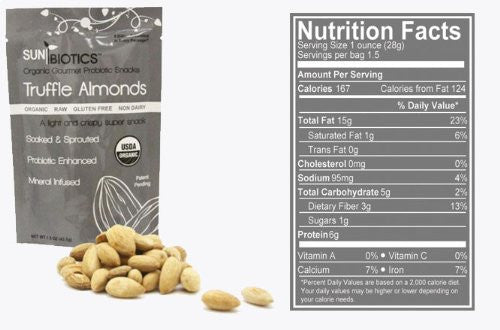 Sunbiotics Truffle Salted Almonds,1.5 oz