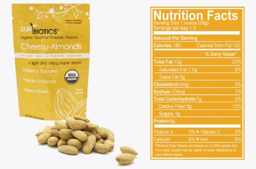Sunbiotics Cheesy Almonds,1.5 oz