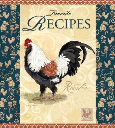 Chateau Rooster Recipe Binder Album with 20 Clear Acrylic Sleeves, 40 Recipe Cards & 12 Divider Pages