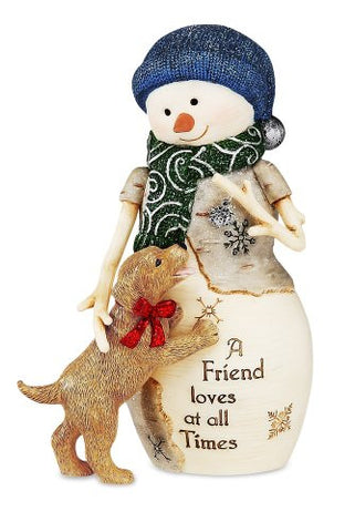 5" Snowman with Puppy