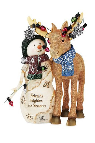 5.25" Snowman with Moose
