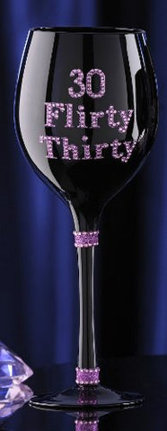 Glitter Flirty 30 Birthday Wine Glass