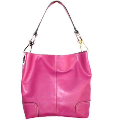 Classic Tall Large TOSCA Hobo Shoulder Handbag Silver Buckles Italy (Hot Pink)