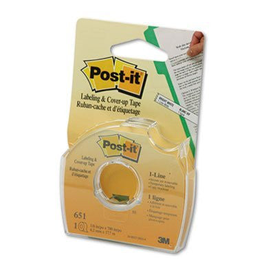 3M Post-It Labeling and Cover-Up Tape, 1-Line, 1/6" x 700" Roll