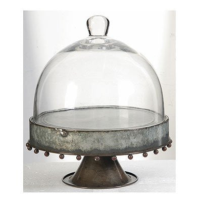 8.5x9.5" Metal Stand with Glass Dome