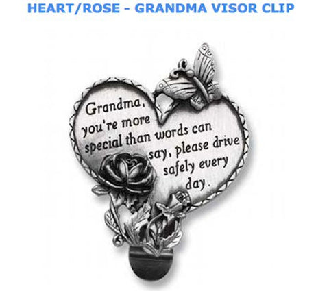Cathedral Art KVC326 Heart Visor Clip, Grandma, 2-3/4-Inch