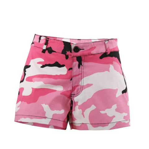 Women's Pink Camo Short Shorts - Small
