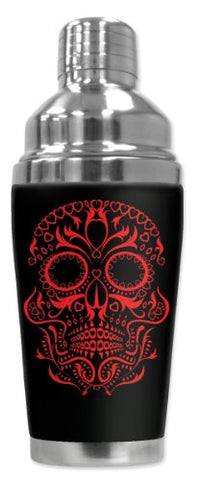 Cocktail Shaker - Red Sugar Skull