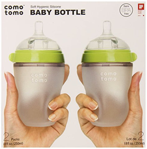 Natural Feel Baby Bottle, Double Pack, Green, 250ml (8oz)