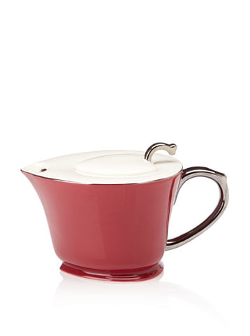Inside Out Heart Collection Teapot - 32 Oz. Cranberry Red/Platinum
