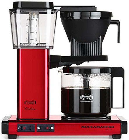 Moccamaster KBG 741 10-Cup Coffee Brewer with Glass Carafe, Red Metallic