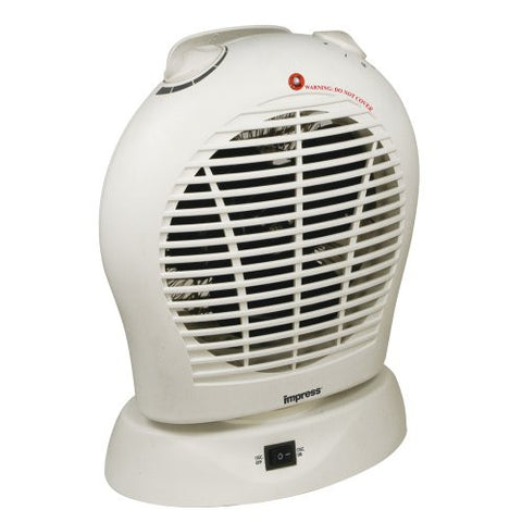 Impress Oscillating Electric Fan Heater White