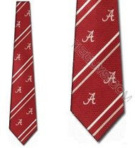 Alabama Crimson Tide Tie Cambridge Stripe Woven Silk