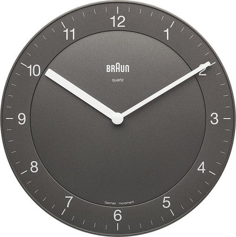 Braun Classic Analog Quartz Wall Clock, Grey