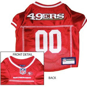 San Francisco 49ers - NFL Dog Jerseys, red w/ white trim, large