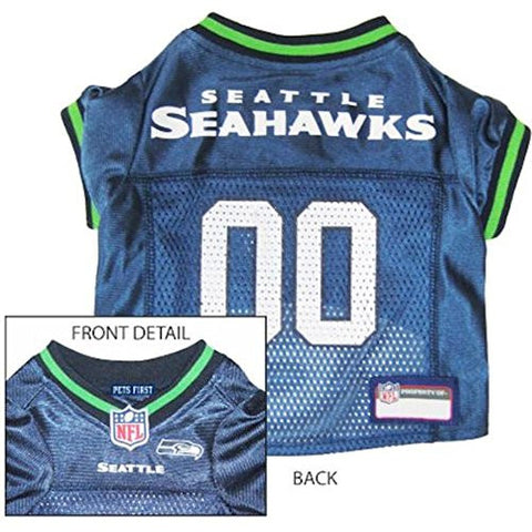 Seatlle Seahawks - NFL Dog Jerseys, blue w/ neon green trim, small