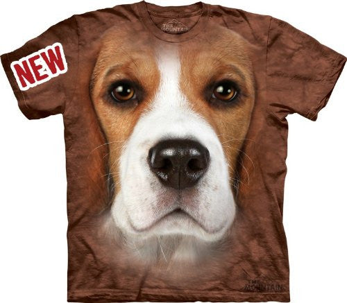 Beagle Face, Loose Shirt - Brown Adult Small
