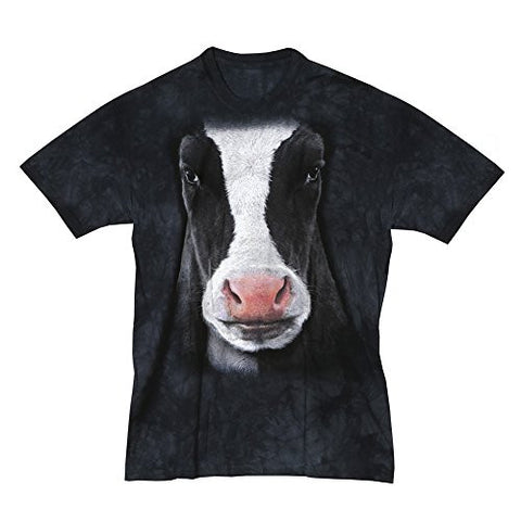 Black Cow Face, Loose Shirt - Black Adult Large