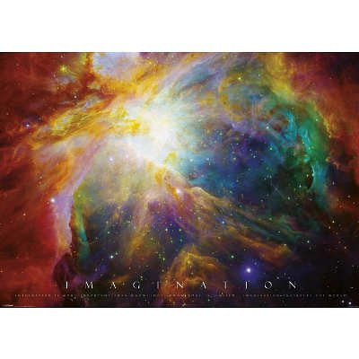 Imagination (Nebula, Albert Einstein Quote) Art Poster Print - 36x24