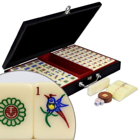 Chinese Mahjong w/ Numbered Tiles and Wood Case - ''Pro Set'' - Standard