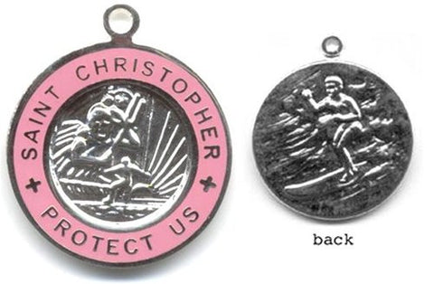 ST. CHRISTOPHER SMALL - silver/pink