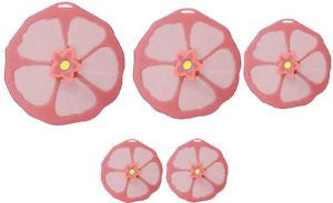 Charles VIANCIN Hibiscus Lid - X-Small (4"), Medium(9.5") & Large (11.5") Silicone Suction Lid & Food Cover (Set of 4)